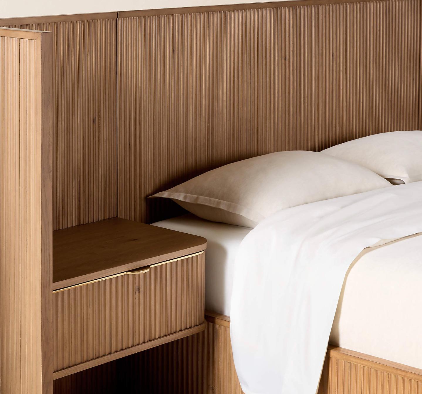 Fluted Wood Headboard Bed thumbnail 6